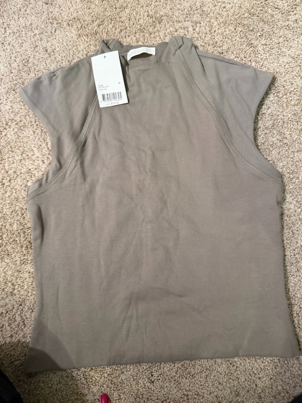 Kookai Fran Tee in Stone Grey